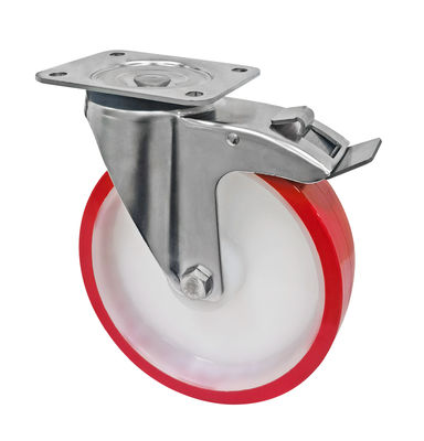 Roxo Branco PU 5 polegadas 125mm rodas de carrinho, rodas de carrinho de carrinho de carrinho industrial
