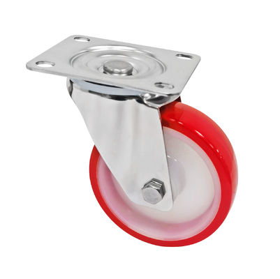 Roxo Branco PU 5 polegadas 125mm rodas de carrinho, rodas de carrinho de carrinho de carrinho industrial