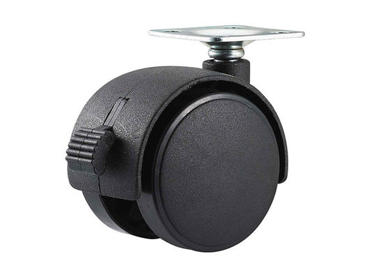 50 mm, Roda de chapa preta, Nylon Twin Sound Mobiliário Universal Roda de Castor