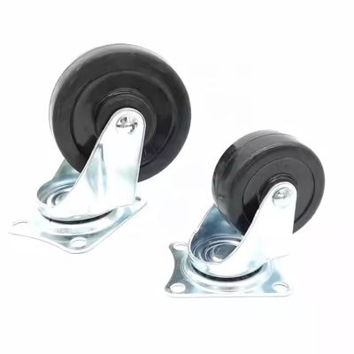Rodas de rolamento de borracha de 3 polegadas 75mm rotativas