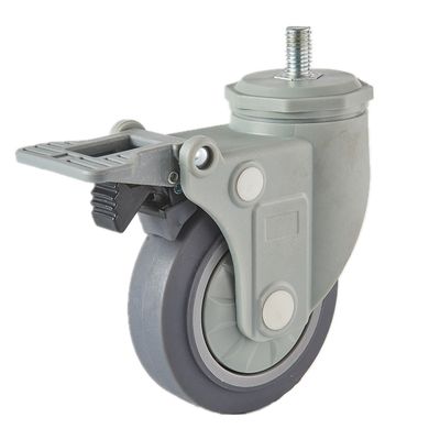 Juguete de plástico TPR Medium Duty Medical Casters Rodas Montar placa superior Instalação