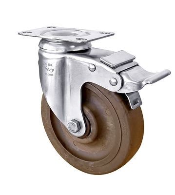 304 Rodas de Castor de Aço Inoxidável 125mm Rodas de Castor de Nylon de Alta Temperatura