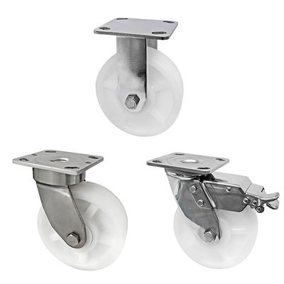 Rodas de rolamento de aço inoxidável pesadas de aço inoxidável branco 400KG-600KG Capacidade de carga