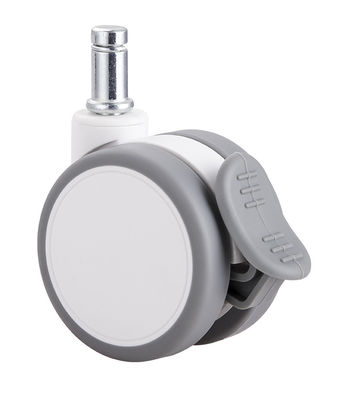 2.5 polegadas de branco silencioso roda de rodas com placa superior / freio único