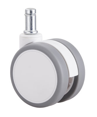 2.5 polegadas de branco silencioso roda de rodas com placa superior / freio único