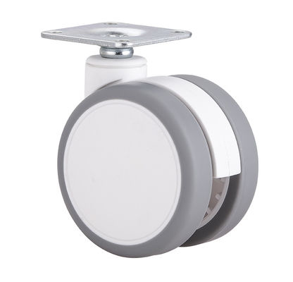 2.5 polegadas de branco silencioso roda de rodas com placa superior / freio único