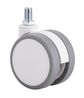2.5 polegadas de branco silencioso roda de rodas com placa superior / freio único